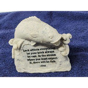For Fishermen Luck Affects Everything By Ovid Fish‎ Statue Made By Novelty Inc
